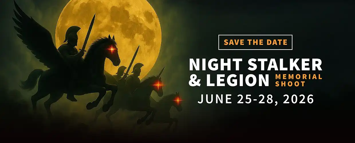 ccclays-nightstalker-2026-web Save the Date. Night Stalker & Legion Memorial Shoot. June 25-28, 2026